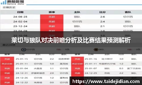 莱切与狼队对决前瞻分析及比赛结果预测解析